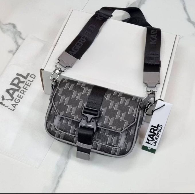 Сумка-месенджер Karl Lagerfeld K/Punched Logo Messenger Bag Dark Grey/Black