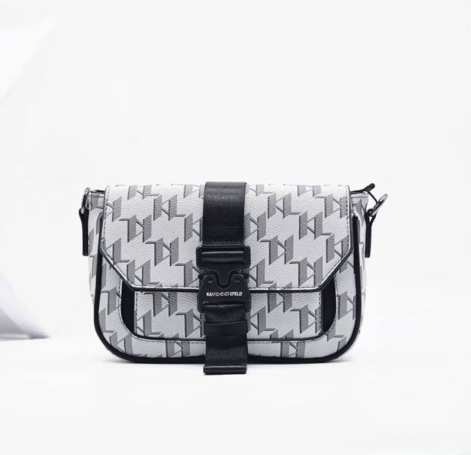 Сумка-месенджер Karl Lagerfeld K/Punched Logo Messenger Bag Light Grey/Black