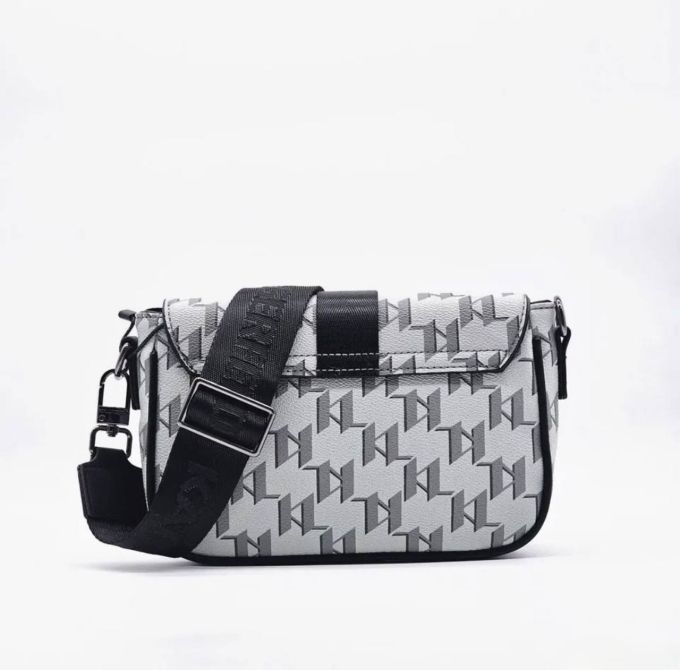 Сумка-месенджер Karl Lagerfeld K/Punched Logo Messenger Bag Light Grey/Black