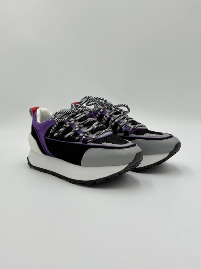 Кроссовки женские BALMAIN Black/Purple