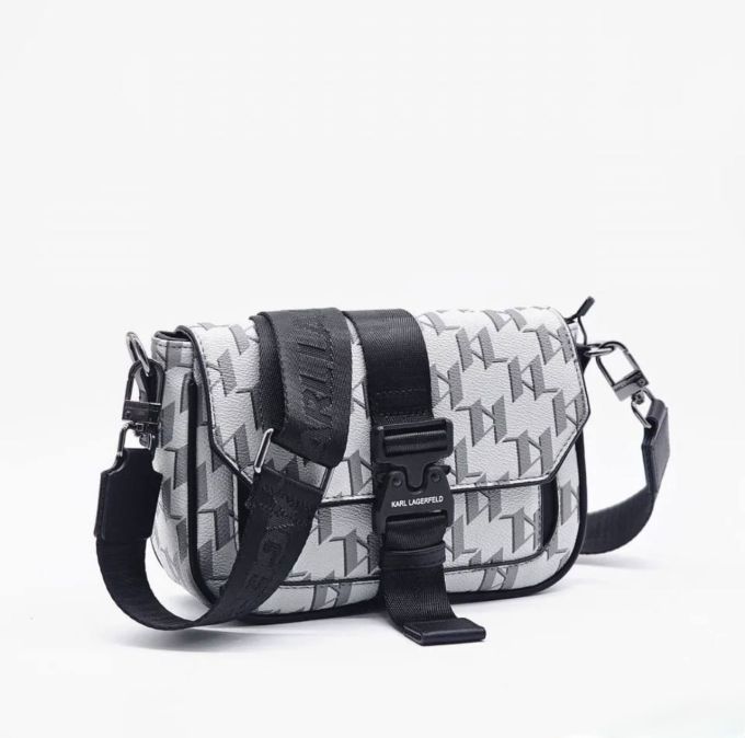 Сумка-месенджер Karl Lagerfeld K/Punched Logo Messenger Bag Light Grey/Black
