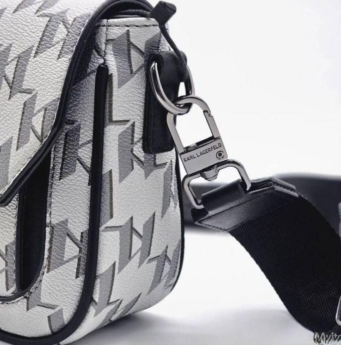 Сумка-месенджер Karl Lagerfeld K/Punched Logo Messenger Bag Light Grey/Black