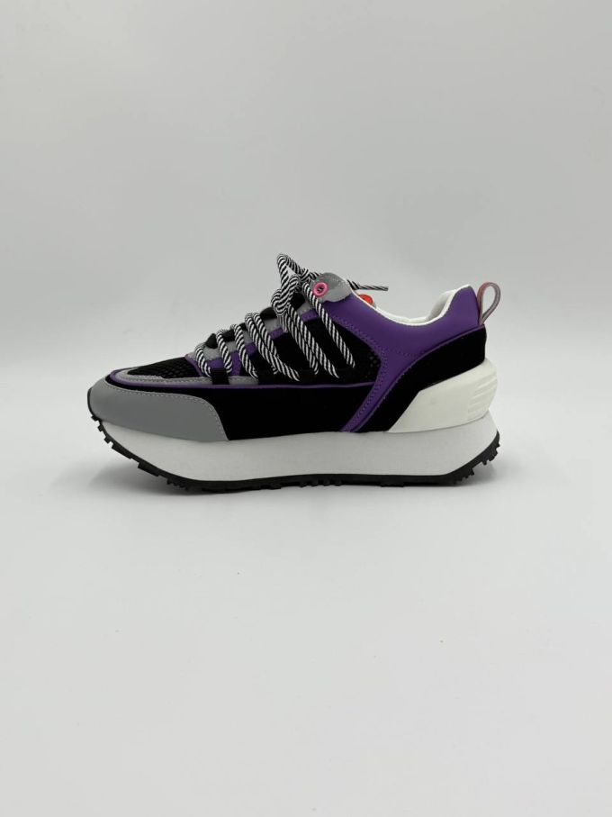 Кроссовки женские BALMAIN Black/Purple
