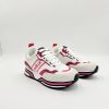 Кроссовки женские Gaëlle Paris SNEAKERS PLATFORM IN TESSUTO E PELLE White with pink glitter