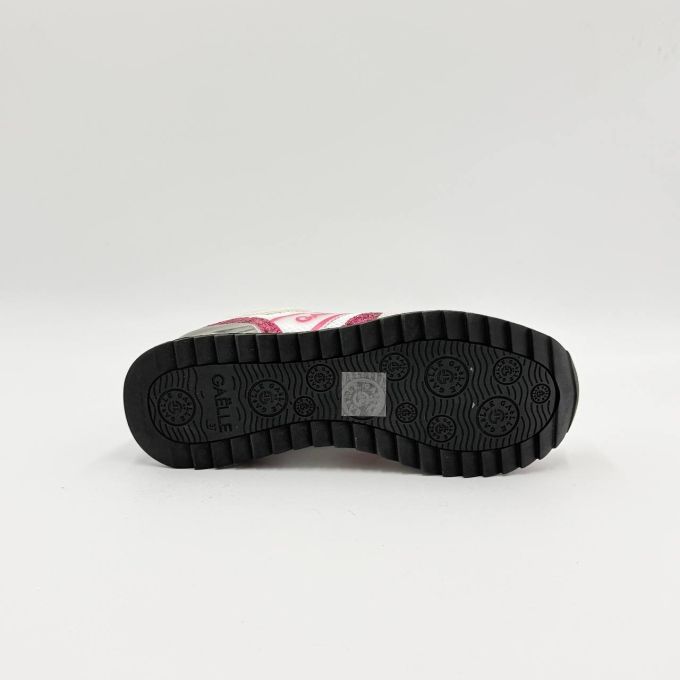 Кроссовки женские Gaëlle Paris SNEAKERS PLATFORM IN TESSUTO E PELLE White with pink glitter