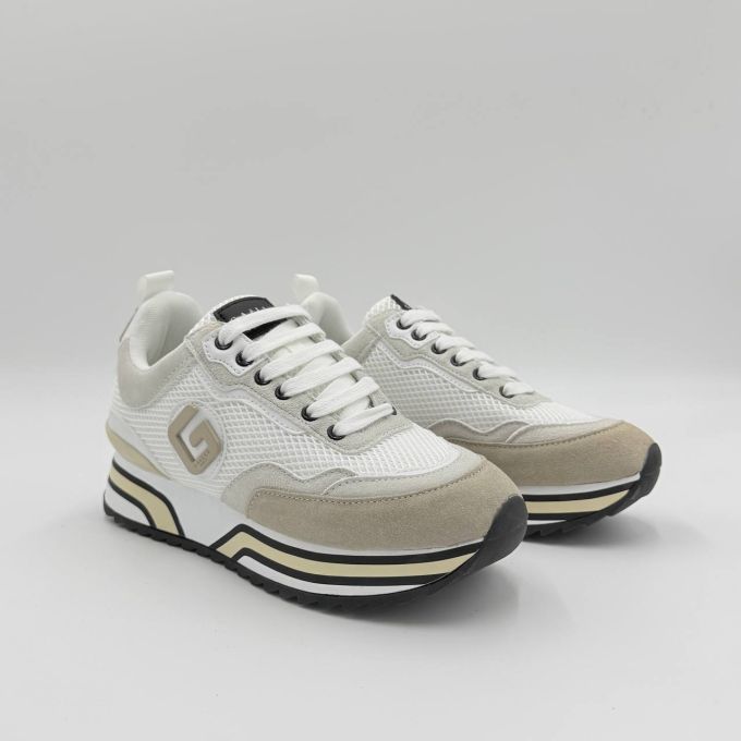 Кросівки жіночі Gaëlle Paris SNEAKERS PLATFORM IN TESSUTO E PELLE  White/Beige