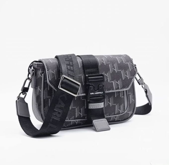 Сумка-месенджер Karl Lagerfeld K/Punched Logo Messenger Bag Dark Grey/Black