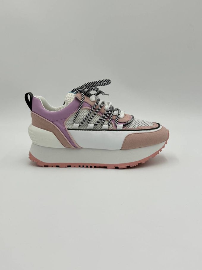 Кросівки жіночі  BALMAIN White/Pink