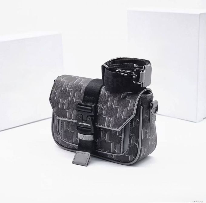 Сумка-месенджер Karl Lagerfeld K/Punched Logo Messenger Bag Dark Grey/Black