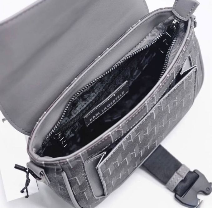 Сумка-месенджер Karl Lagerfeld K/Punched Logo Messenger Bag Dark Grey/Black
