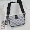 Сумка-месенджер Karl Lagerfeld K/Punched Logo Messenger Bag Light Grey/Black